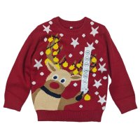 CPX04: Kids Knitted Christmas Reindeer Jumper (4-12 years)